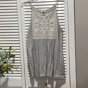 Gray Embroidered Women's Top